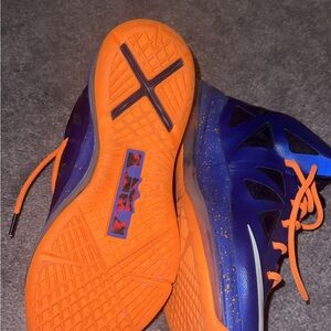 Vibrant Blue and Orange Athletic Shoes